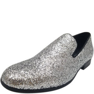 INC International Concepts Men's Triton Glitter Smoking Slippers Silver …
